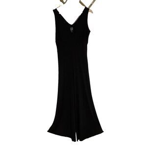 Clara Sun Woo Jumpsuit Size Medium Black Sleeveless Wide Leg Women's